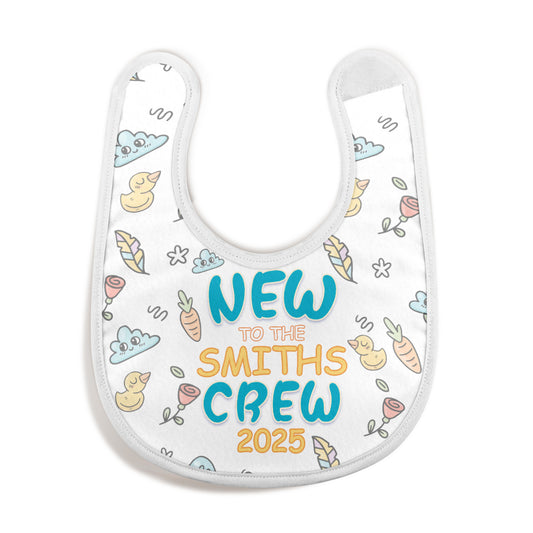 New To The Crew | Personalized Baby Bib