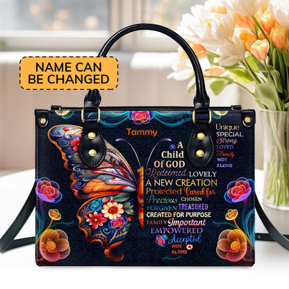 Jesuspirit | Personalized Leather Handbag With Zipper | Child Of God LHBM719