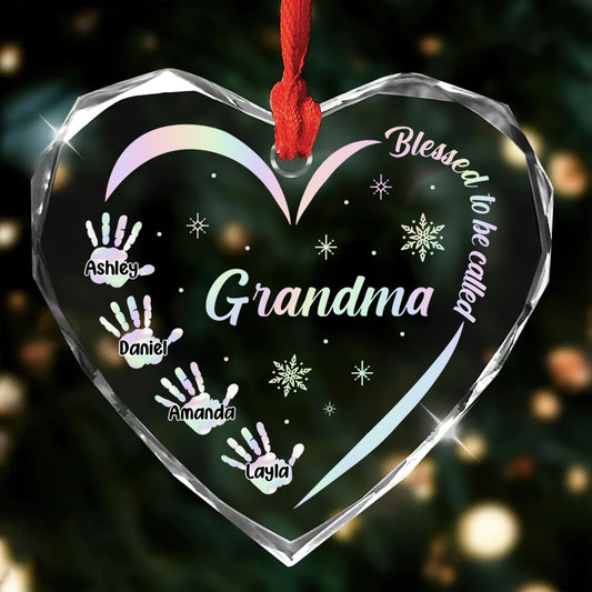 Blesses To Be Called | Personalized Heart Shaped Glass Ornament JSHGOPHN2099TA