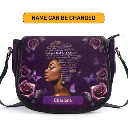 Africa Map - Personalized Leather Saddle Bag LHBM722