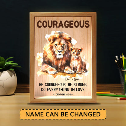 Jesuspirit Personalized Frame Light Box | Be Courageous Be Strong FLBM03