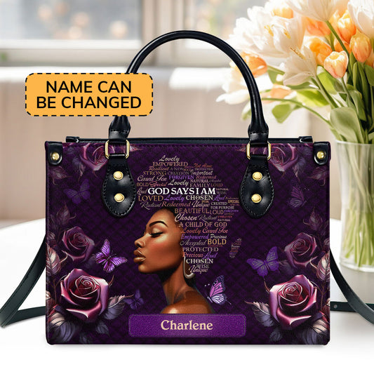 Jesuspirit | Personalized Leather Handbag With Zipper | Africa Map LHBM722A