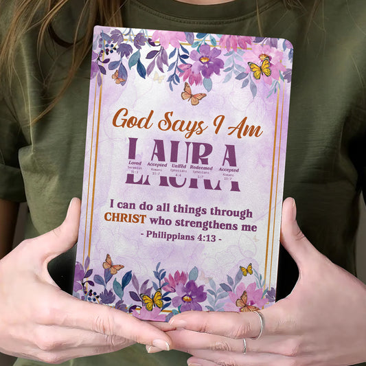 God Says I Am | Personalized Leather Cover Notebook