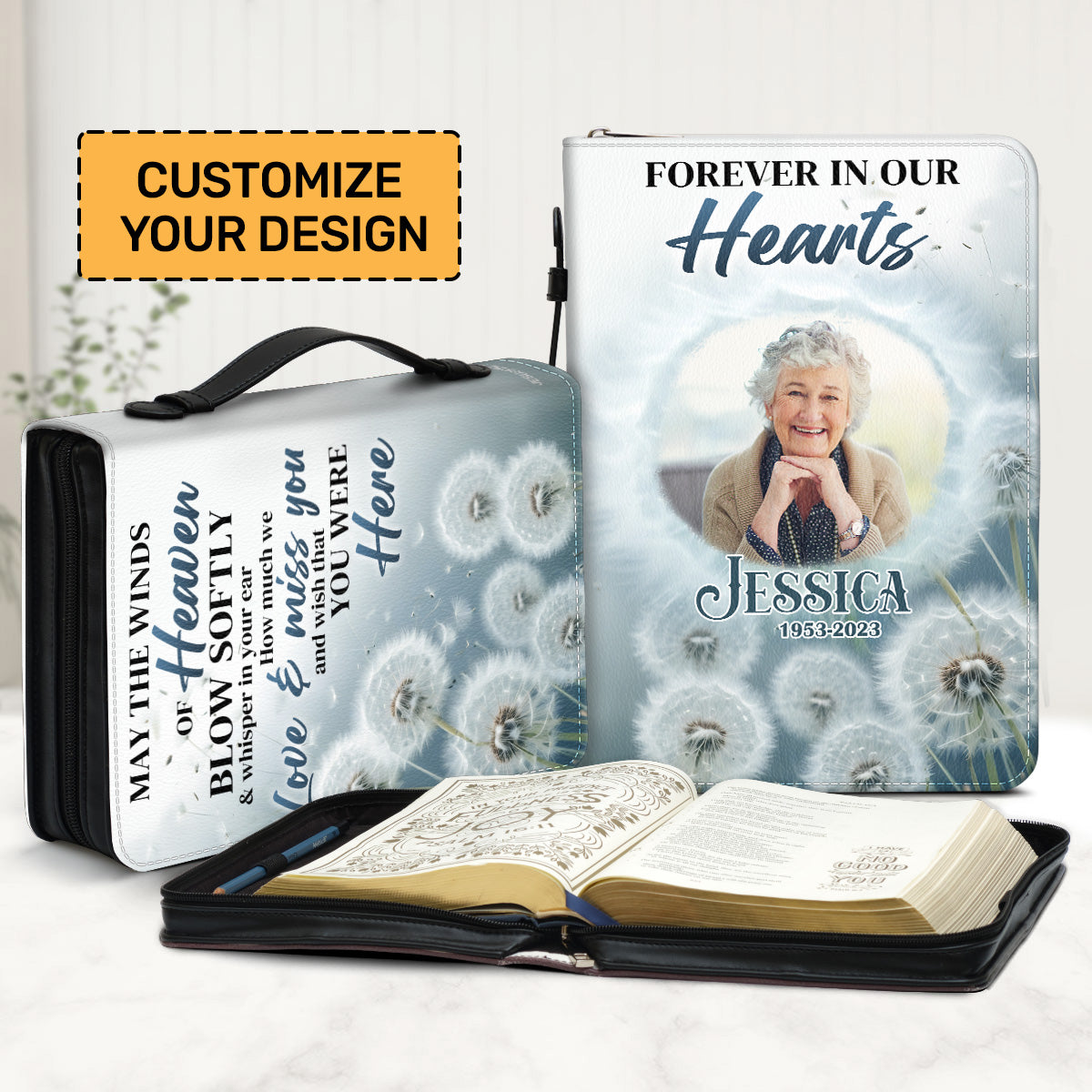 Forever In Our Hearts | Personalized Bible Cover JSBCPTN1364M