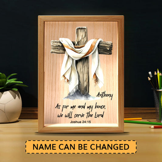 Jesuspirit Personalized Frame Light Box | We Will Serve The Lord FLBHN27