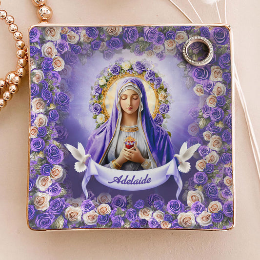 Heavenly Grace | Personalized Ceramic Ring Dish Square