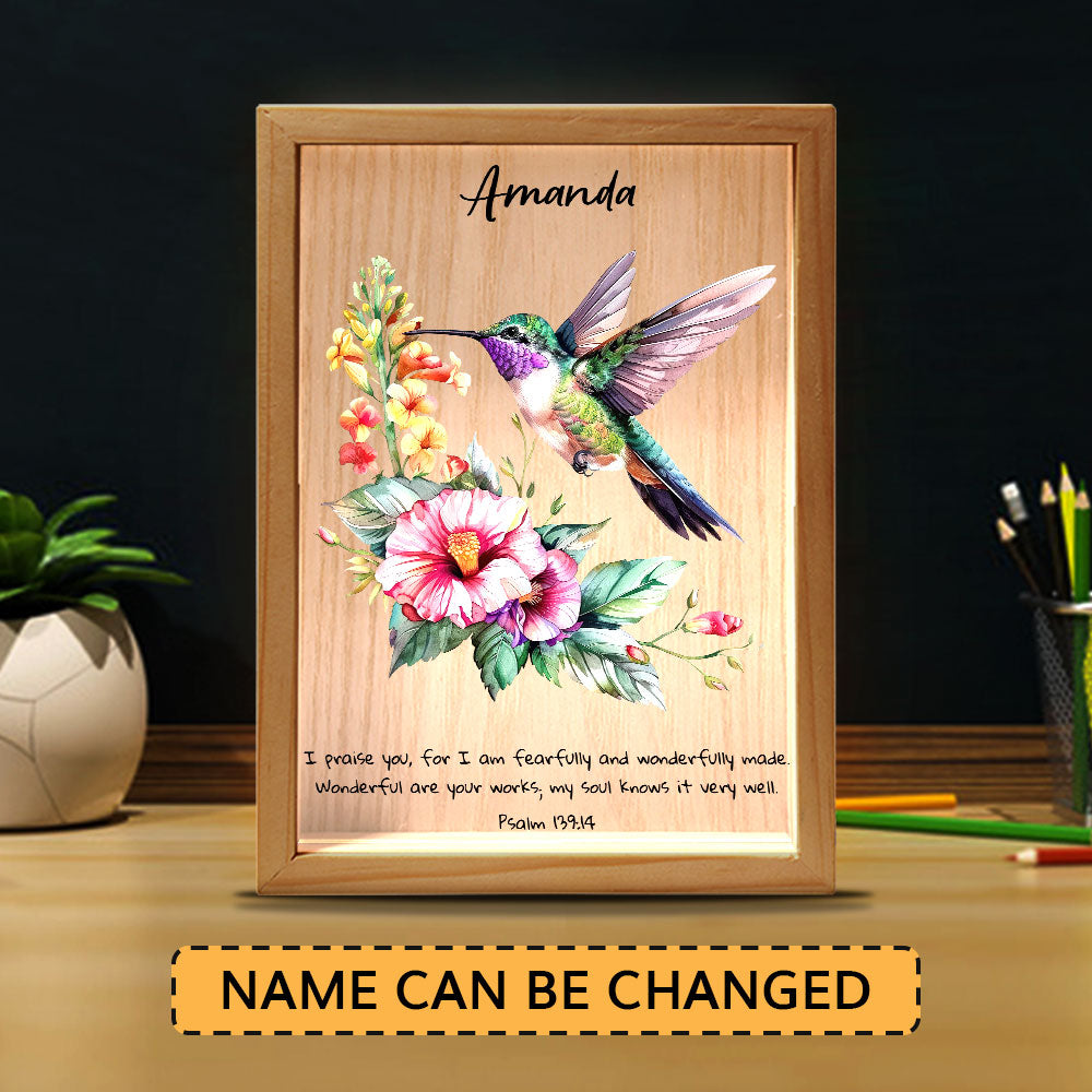 Jesuspirit Personalized Frame Light Box | I Am Fearfully And Wonderfully Made FLBHN03