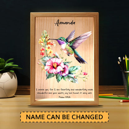 Jesuspirit Personalized Frame Light Box | I Am Fearfully And Wonderfully Made FLBHN03