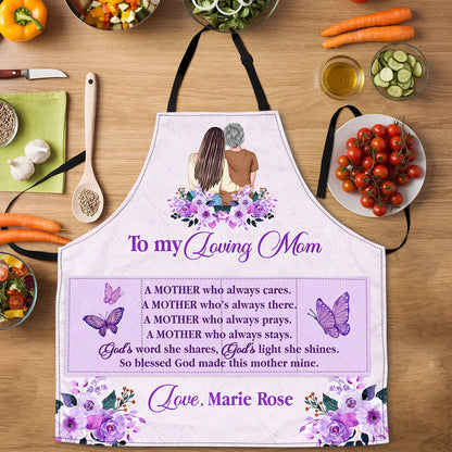 To My Loving Mom | Personalized Apron With Pocket