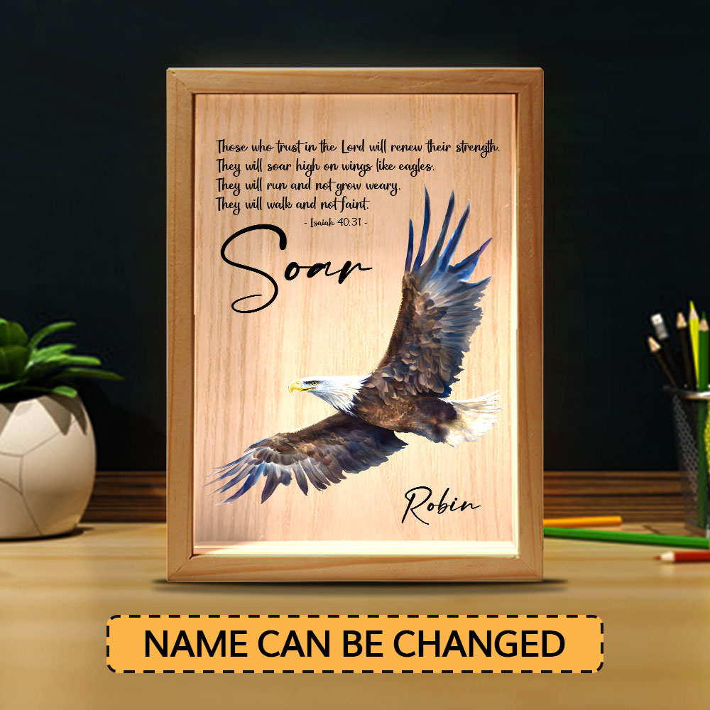 Jesuspirit Personalized Frame Light Box | Those Who Trust In The Lord Will Renew Their Strength FLBM06