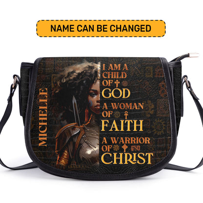 I Am A Child Of God - Personalized Leather Saddle Bag LHBM725