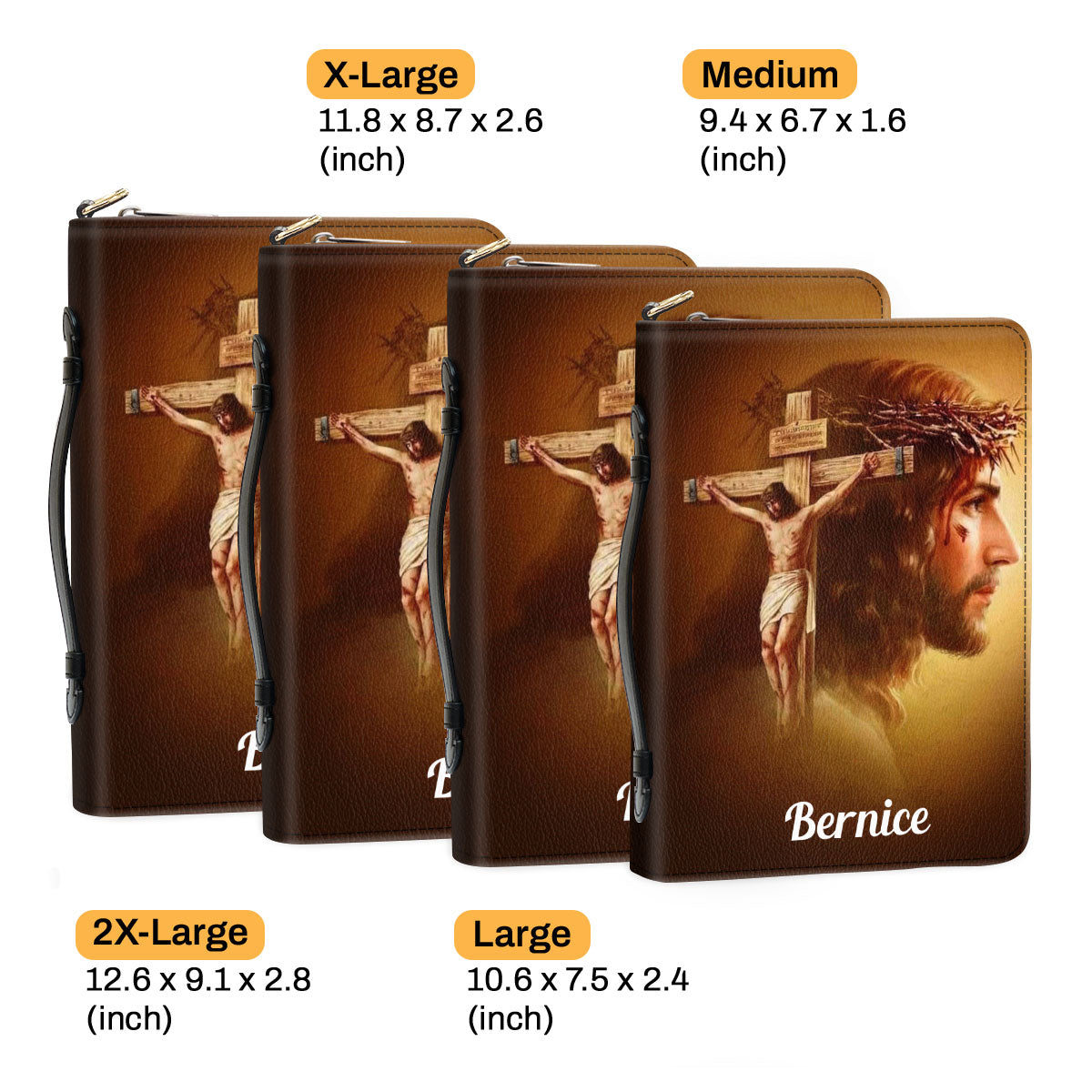 Jesuspirit | Personalized Bible Cover With Handle | Romans 8:38-39 | The Love Of God | Jesus & Cross H107