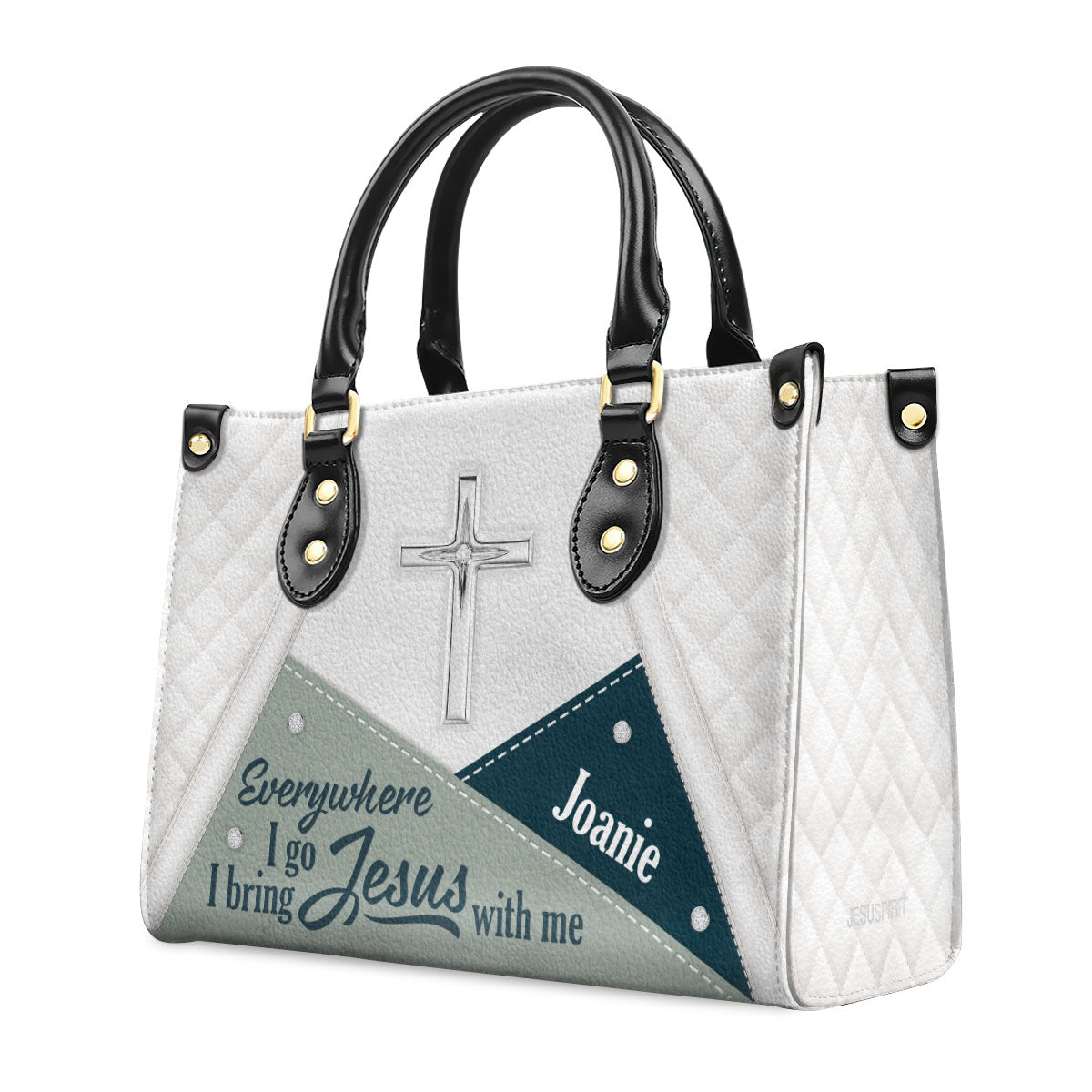Stunning Christian Butterfly Leather Handbag - Everywhere I Go, I Bring Jesus With Me HHN370
