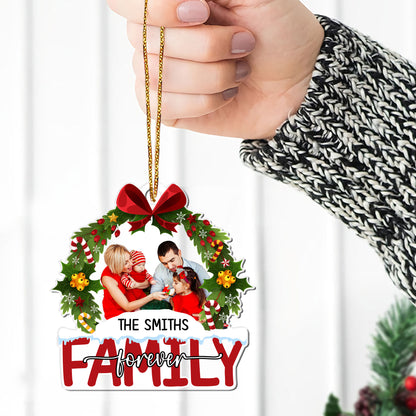 Christmas Wreath Family Forever | Personalized 1-Side Acrylic Ornament JSACOPHN2129M
