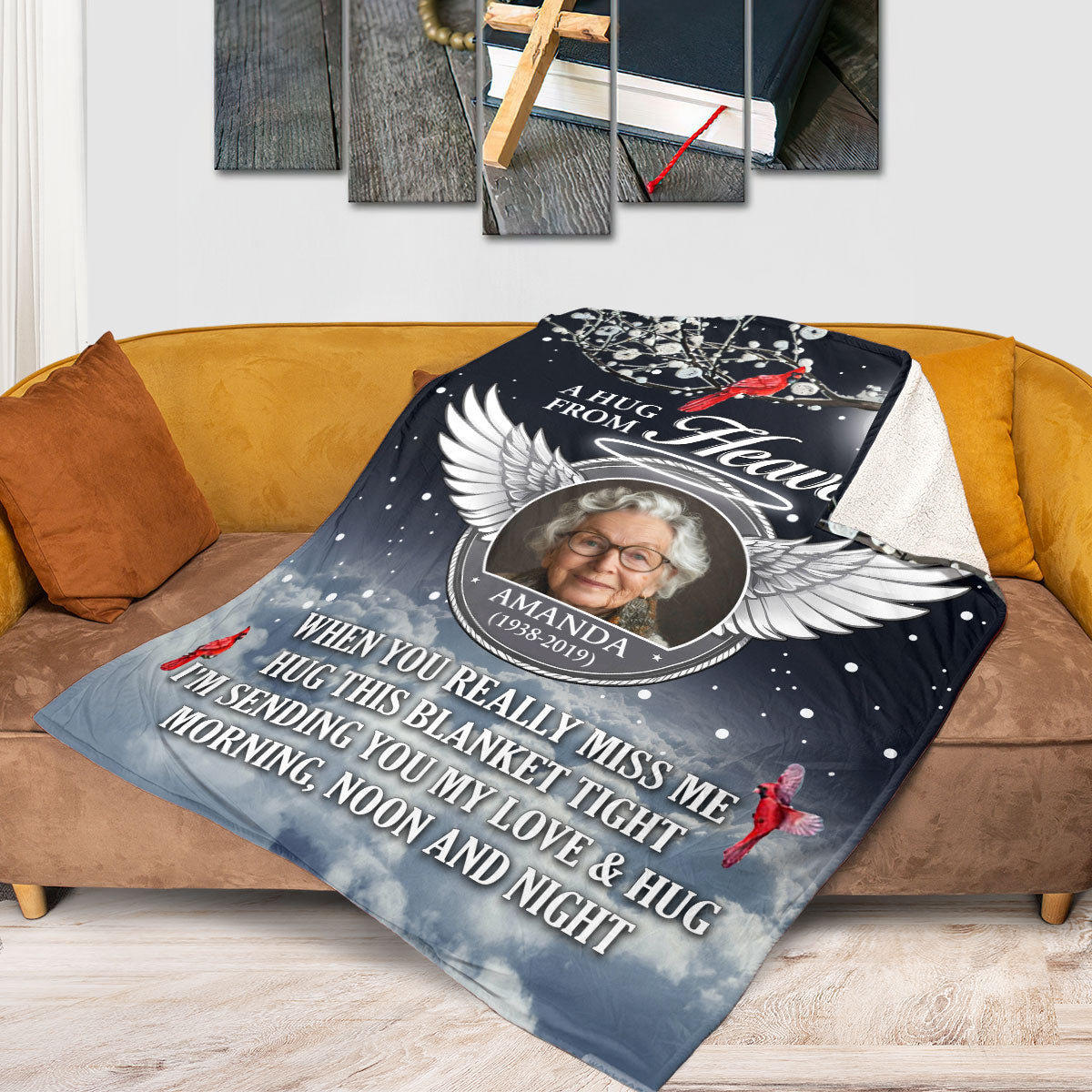 Memorial You Never Walk Alone | Personalized Fleece Blanket JSFBPT2471M