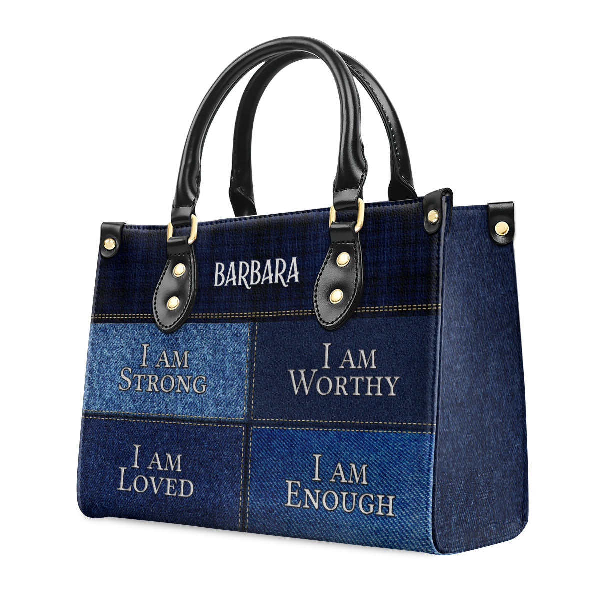 Jesuspirit | I Am Worthy | Personalized Zippered Leather Handbag With Handle | Religious Gift For Worship Friends LHBNUHN680