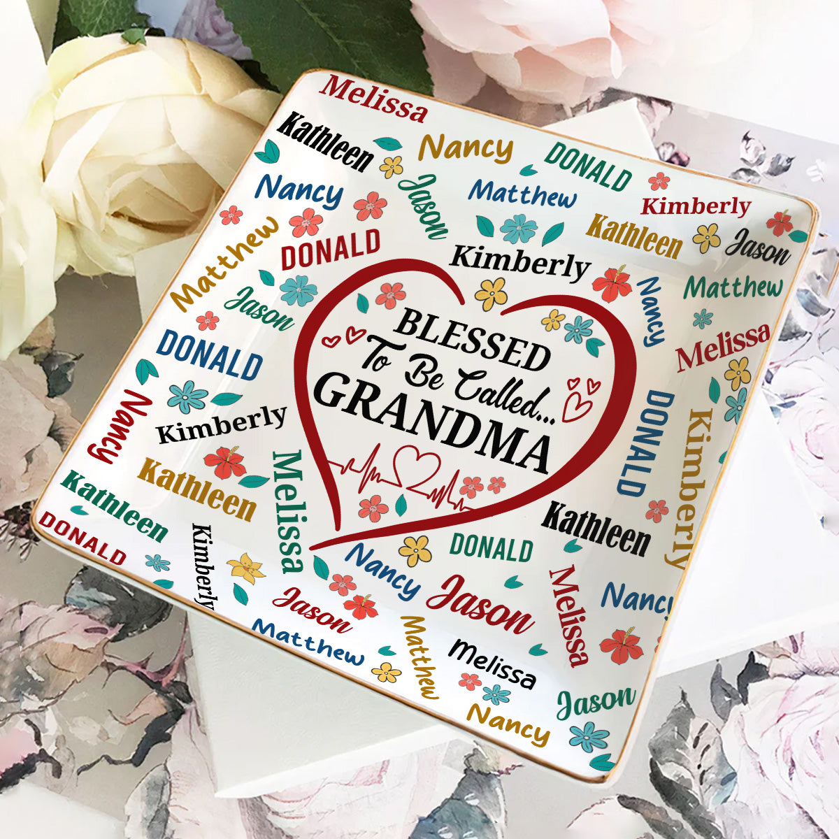 Blessed To Be Called | Personalized Ceramic Ring Dish Square