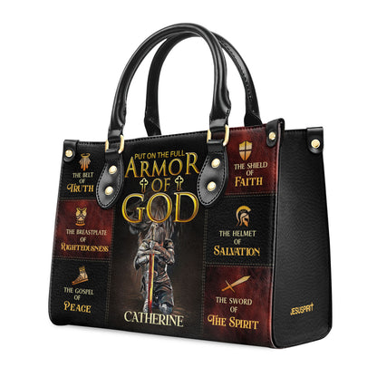 Jesuspirit | Personalized Leather Handbag With Zipper | Armor Of God LHBM777