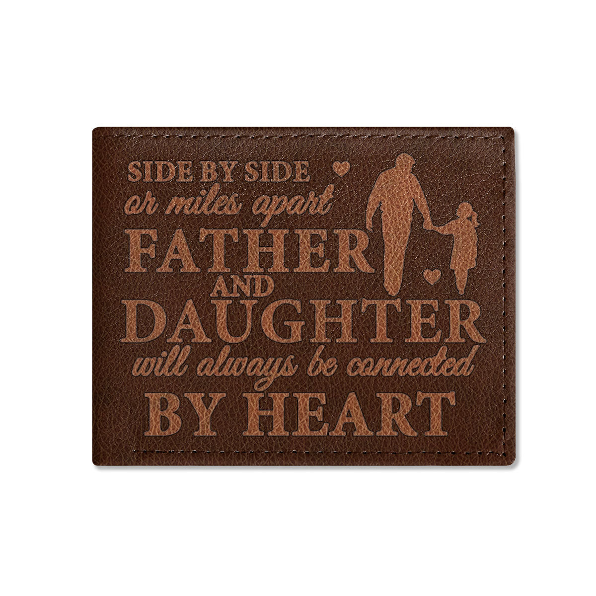 Side By Side Or Miles Apart | Personalized Folded Wallet For Men JSLFWM1033