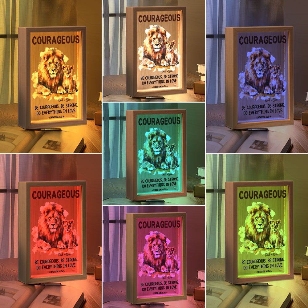 Jesuspirit Personalized Frame Light Box | Be Courageous Be Strong FLBM03