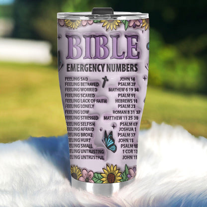 Bible Emergency Numbers | Personalized Stainless Steel Tumbler JSSSTHA14