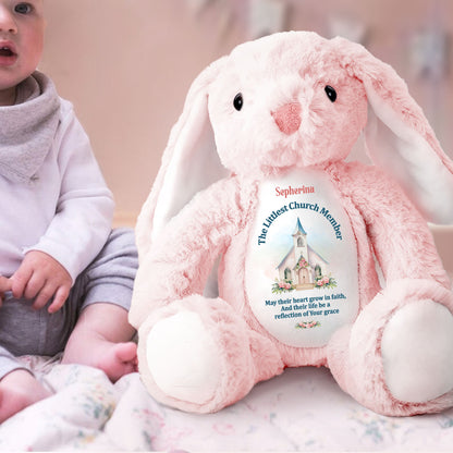 The Littlest Church Member - Personalized Stuffed Bunny