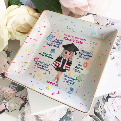 A Sweet Ending To A New Beginning | Personalized Ceramic Ring Dish Square