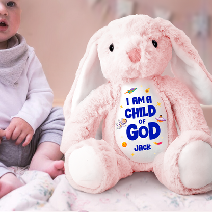 I Am A Child Of God | Personalized Stuffed Bunny