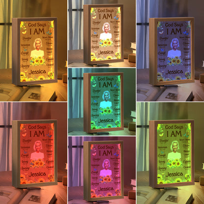 Jesuspirit Personalized Frame Light Box | God Says I Am FLBHN30
