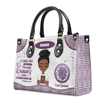 I Can Do All Things Through Christ Who Strengthens Me | Personalized Leather Handbag JSLHBPTN1325D