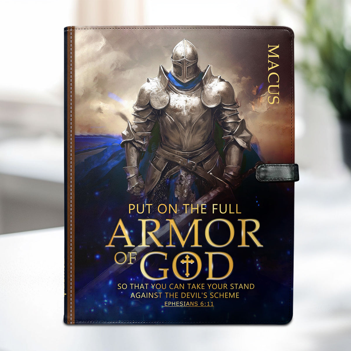 Armor Of God | Personalized Leather Button Padfolio JSLEPPT1881TA