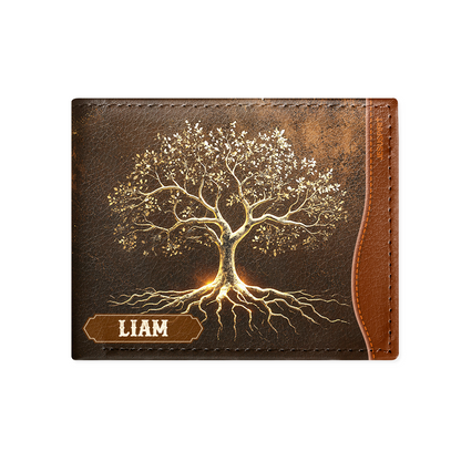 His Children Are Blessed After Him | Personalized Leather Folded Wallet