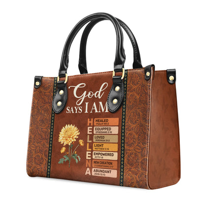 God Says I Am | Personalized Leather Handbag