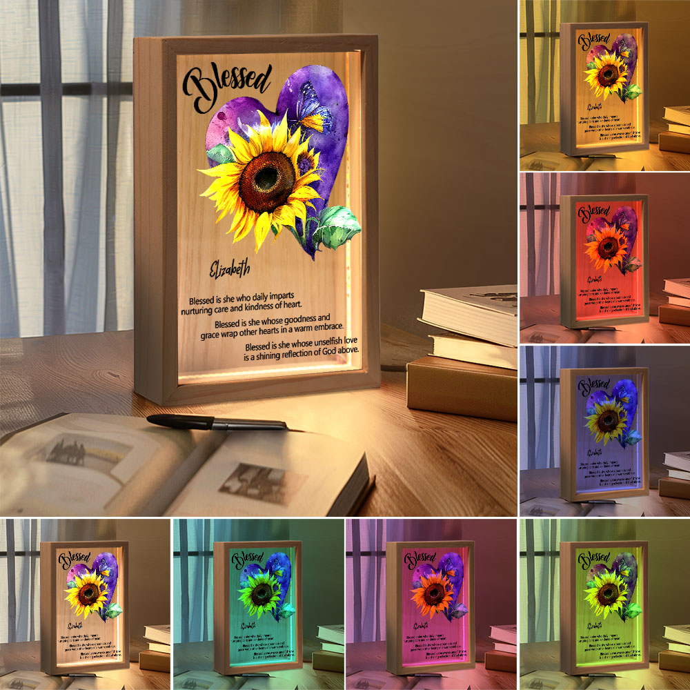 Jesuspirit Personalized Frame Light Box | Blessed Is She Whose Goodness And Grace Wrap Other Hearts In A Warm Embrace FLBHN08