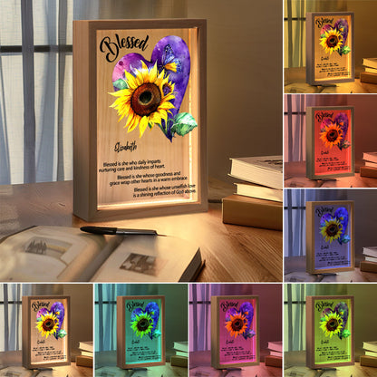 Jesuspirit Personalized Frame Light Box | Blessed Is She Whose Goodness And Grace Wrap Other Hearts In A Warm Embrace FLBHN08