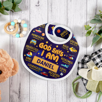 God Says I Am | Personalized Baby Bib
