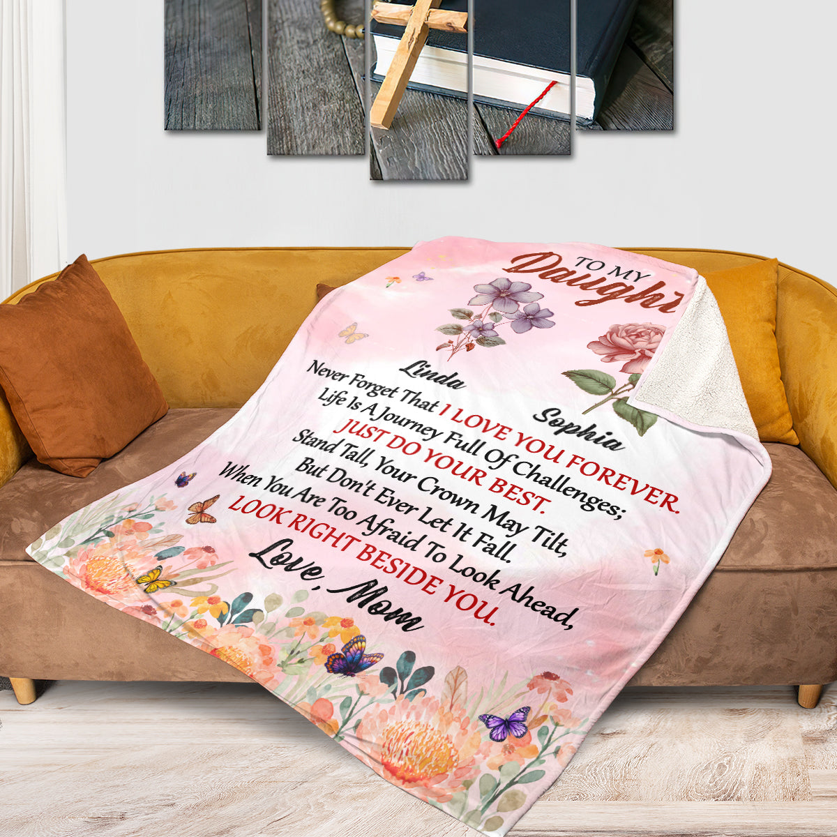 To My Daughter Never Forget That I Love You Forever | Personalized Fleece Blanket