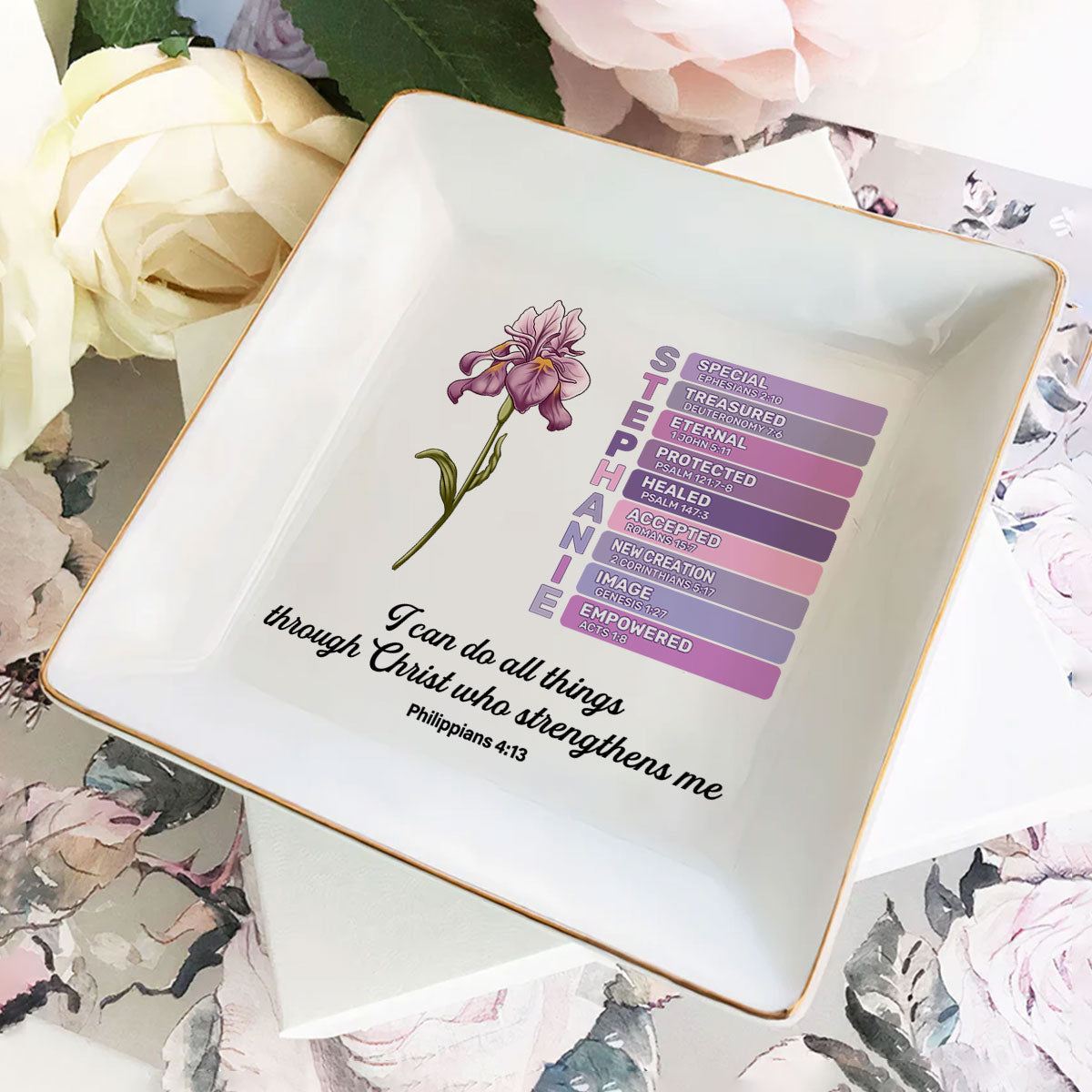 I Can Do All Things Through Christ Who Strengthens Me | Personalized Jewelry Dish