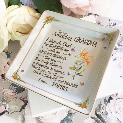 To My Amazing Mom | Personalized Ceramic Ring Dish Square