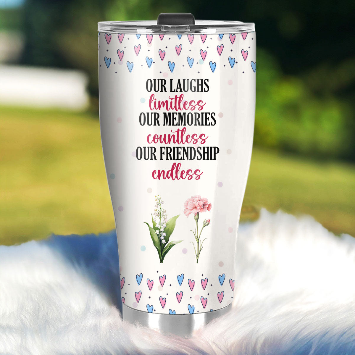 Our Friendship Is True Blessing To Me | Personalized Stainless Steel Tumbler JSSSTPT2302D
