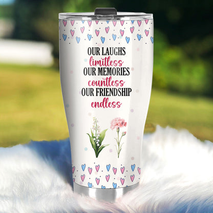 Our Friendship Is True Blessing To Me | Personalized Stainless Steel Tumbler JSSSTPT2302D