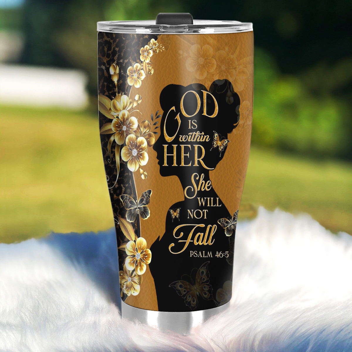 God Is Within Her She Will Not Fall | Personalized Stainless Steel Tumbler