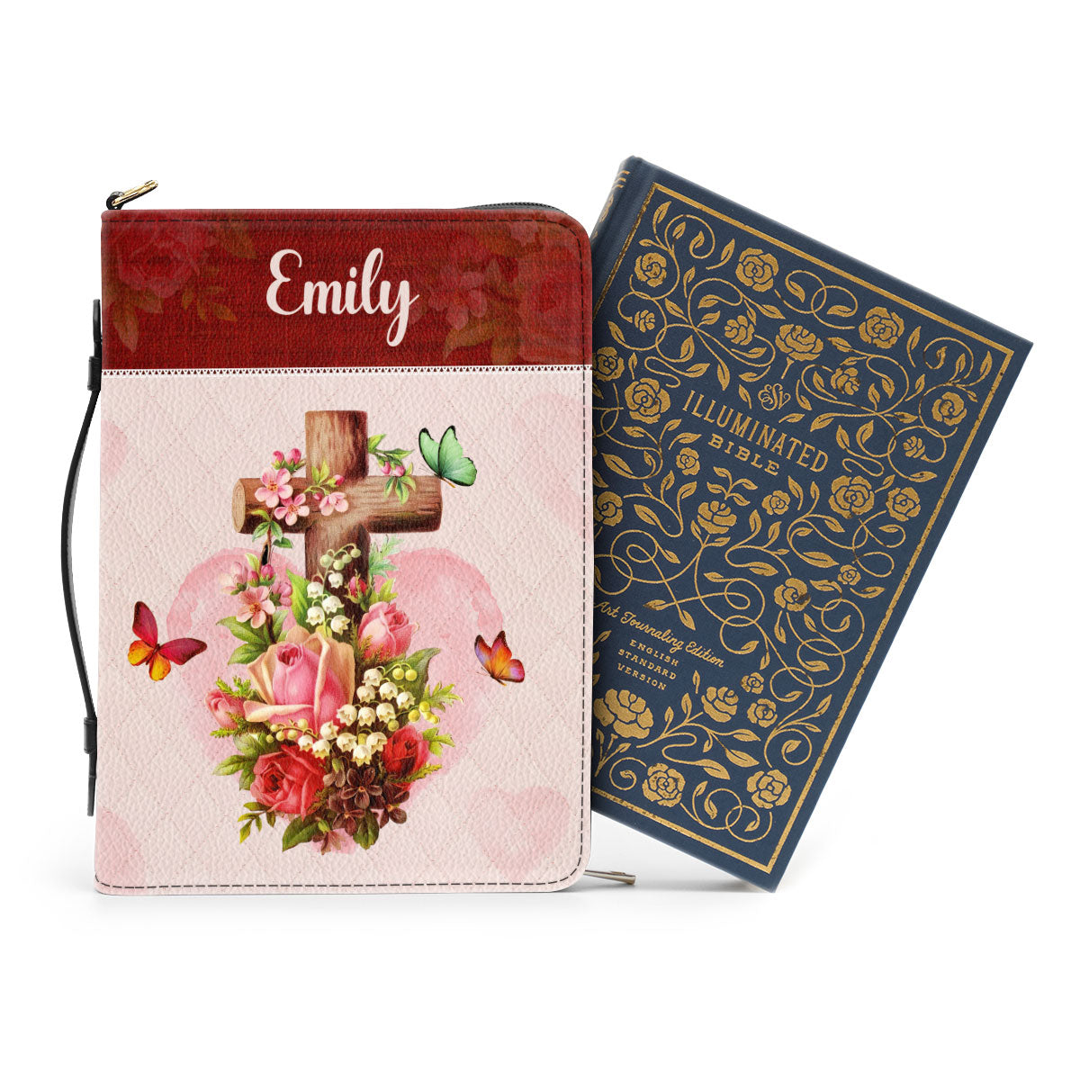 Jesuspirit | Personalized Zippered Bible Cover With Name | Religious Gifts For Christian Couples | For God So Loved The World BCM709