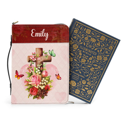 Jesuspirit | Personalized Zippered Bible Cover With Name | Religious Gifts For Christian Couples | For God So Loved The World BCM709
