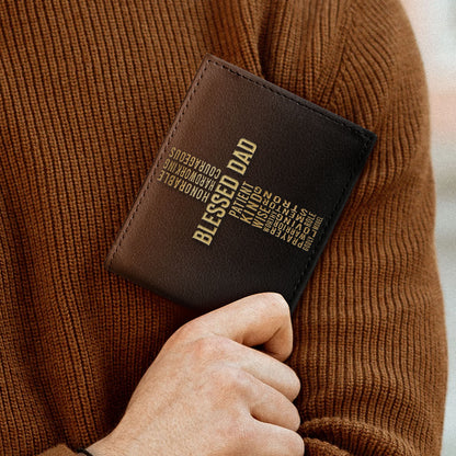 Blessed Dad | Personalized Folded Wallet For Men JSLFWHA15