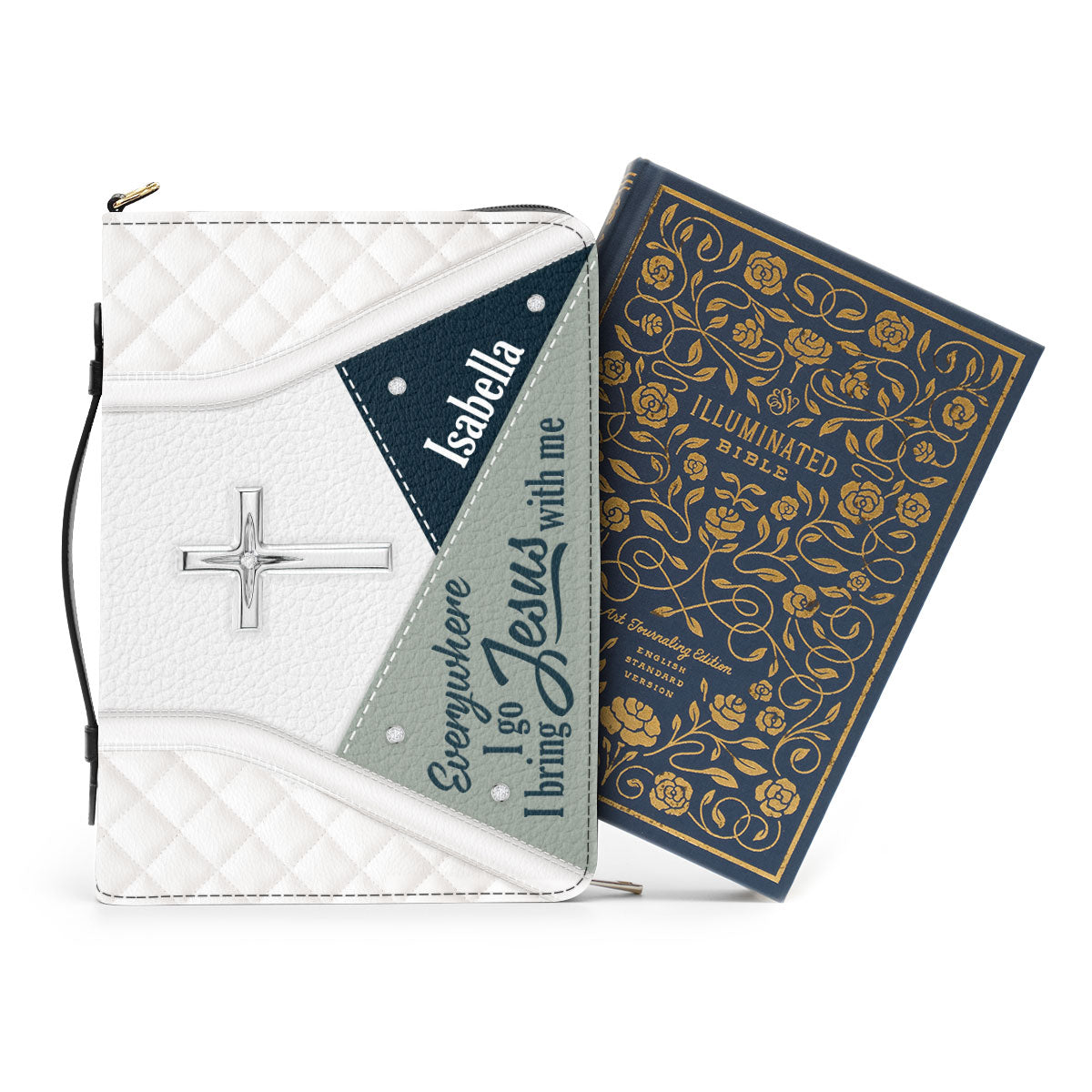 Must-Have Personalized Bible Cover - Everywhere I Go, I Bring Jesus With Me HHN370