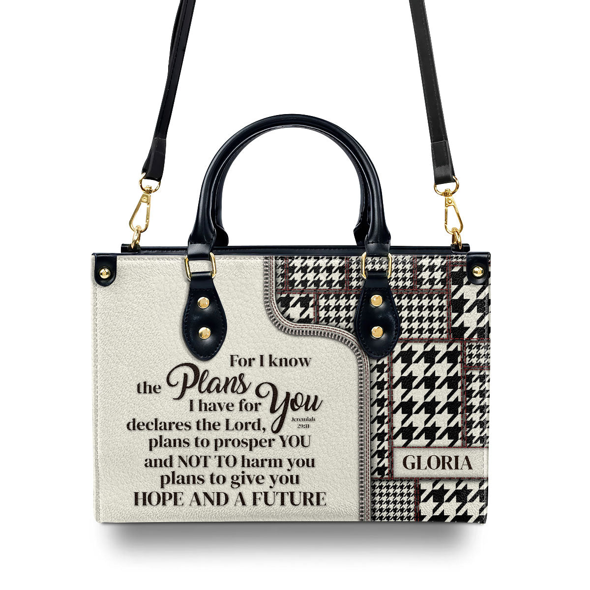 Jesuspirit | For I Know The Plans I Have For You | Jeremiah 29:11 | Personalized Leather Handbag With Handle HIHN274A