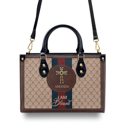 Beautiful Personalized Leather Handbag - I Am Blessed HIM283