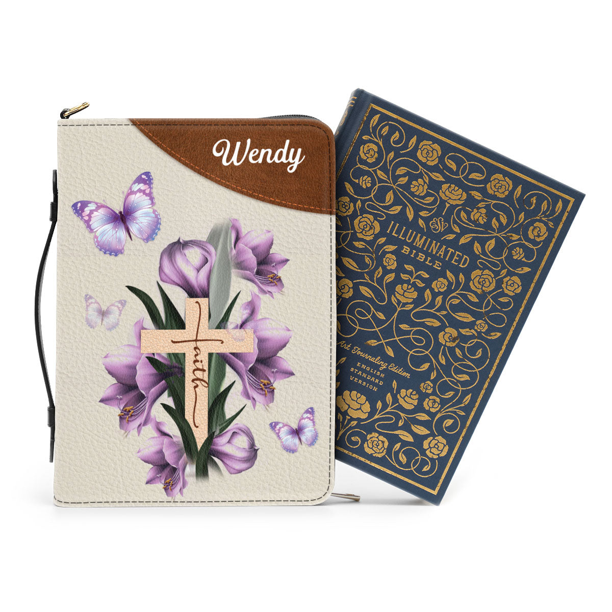 Jesuspirit Personalized Bible Cover | Gift For Women's Ministry | Zippered Bible Case With Name NUH332