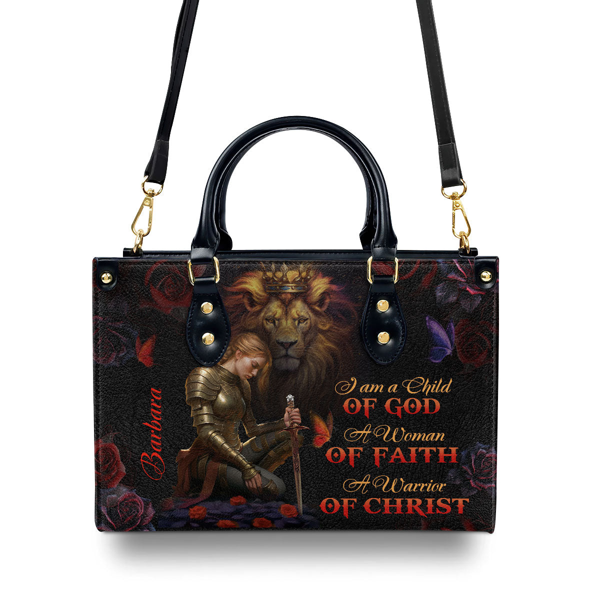 Jesuspirit | Personalized Leather Handbag With Zipper | A Woman Of Faith LHBM728